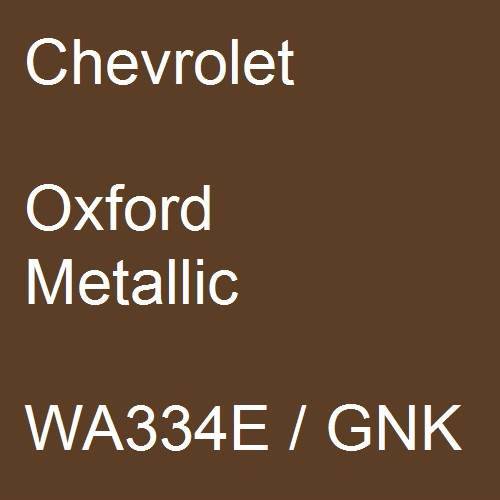 Chevrolet, Oxford Metallic, WA334E / GNK.